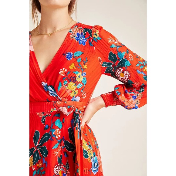 by Anthropologie Boswell Textured Wrap Tunic Faux Wrap Dress Plus Size 24W - Picture 8 of 16